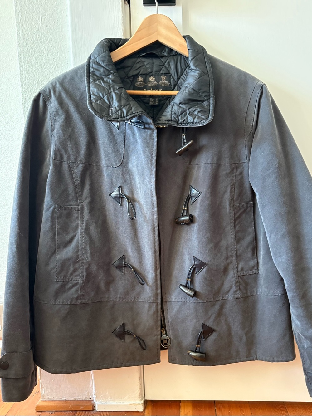 Barbour Waxed Black Toggle Jacket